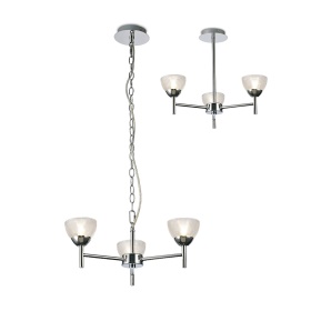 D0413  Avalon Pendant/Semi Flush 3 Light Polished Chrome, Clear Prismatic Glass